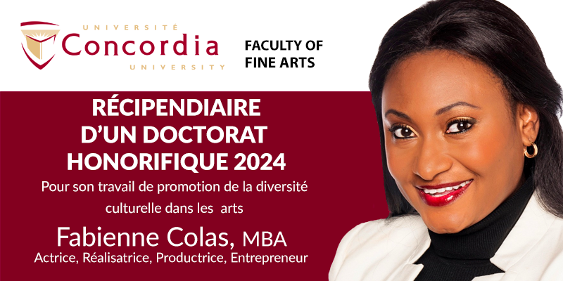 Fabienne Colas recevra un doctorat honorifique de l’Université Concordia à l’occasion des cérémonies de collation des grades du printemps 2024